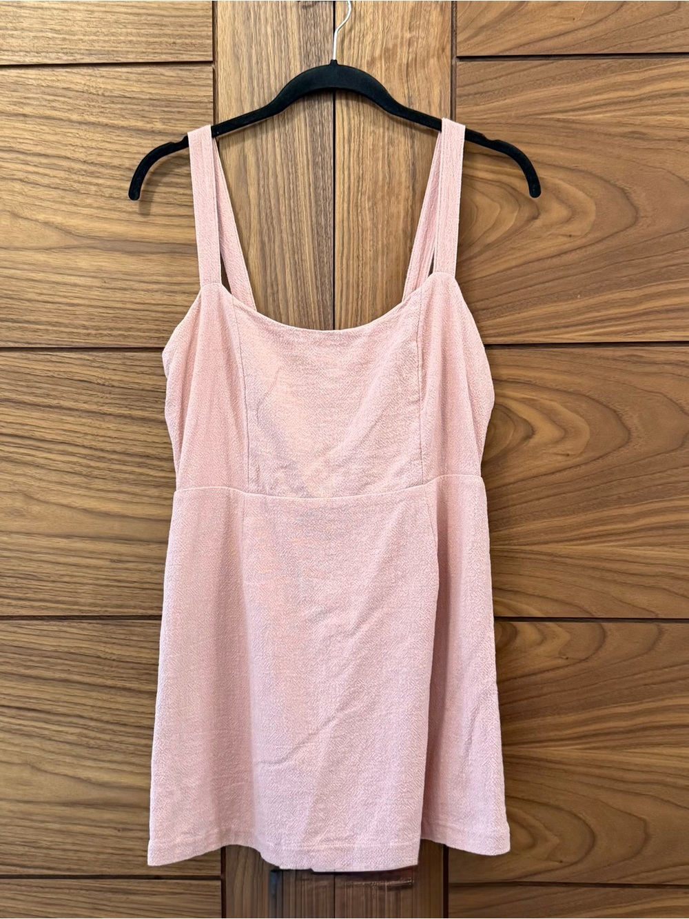 Free People Rose Pink Mini Dress A-Line Square Neck - Sz M